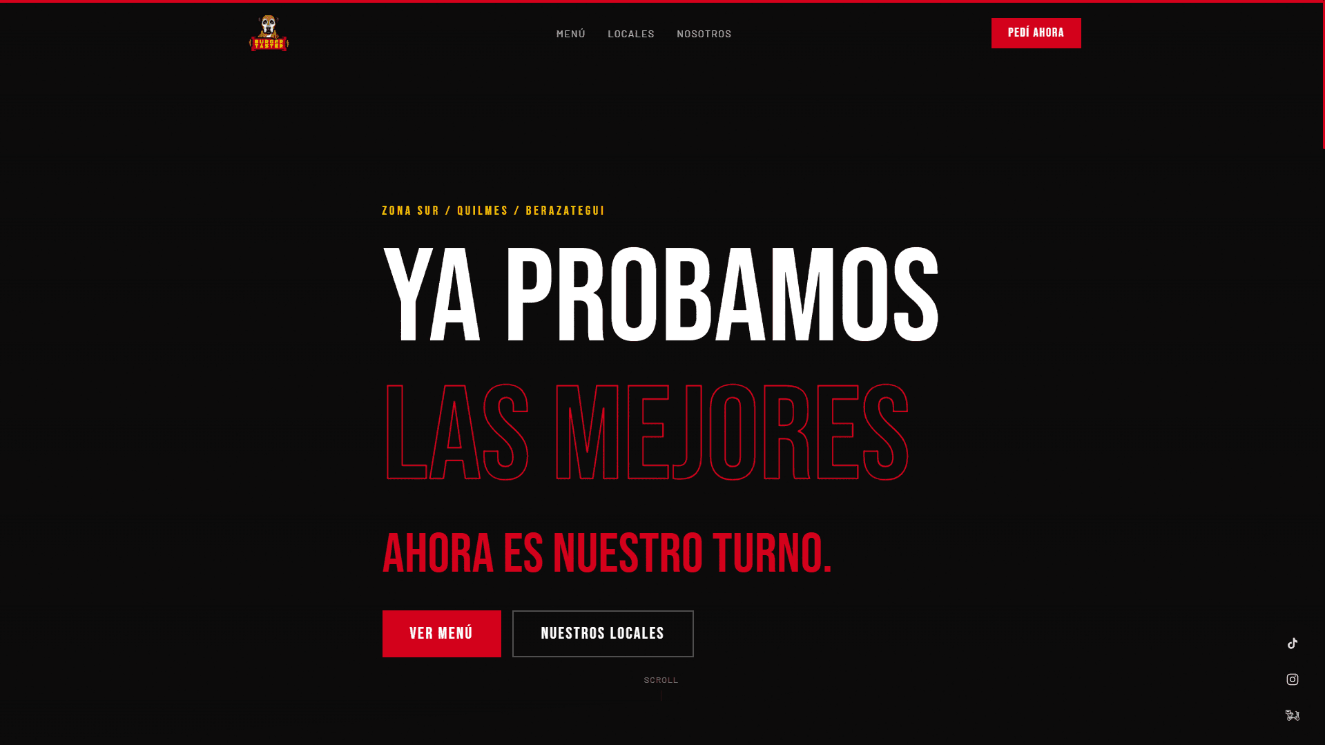 Burger Taster — captura del sitio